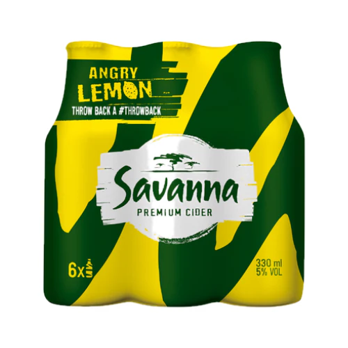 Savanna Angry Lemon Cider Bottle 330ml - 6 Pack